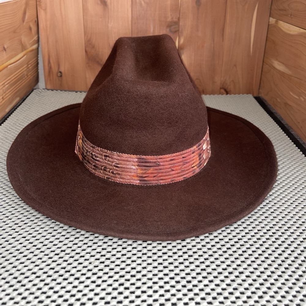 Resistol Brown Cowboy Hat w/ Band Vintage W/Old Logo 100% WOOL XL